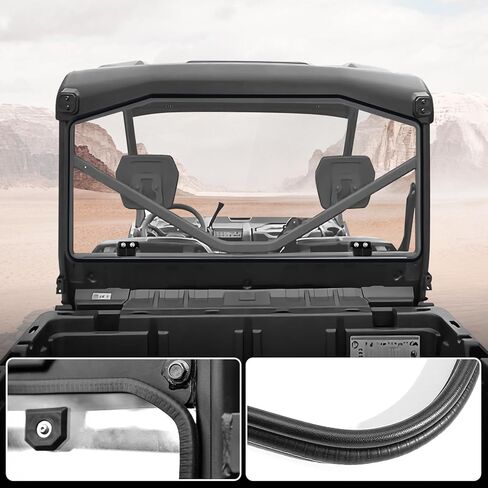 Rear Windshield for Can-Am Defender HD5 HD7 HD8 HD9 HD10 Max 2016-2025 Accessories, Clear Back Window Polycarbonate Windscreen, Protects Against Debris in Saudi Arabia