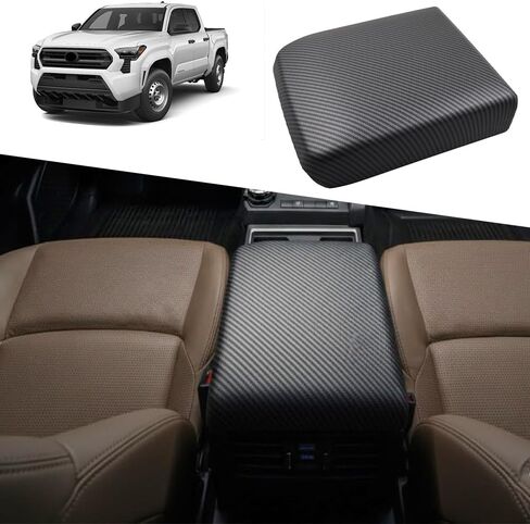 غطاء وحدة التحكم المركزية Lexland لـ 4Runner وTacoma ABS من ألياف الكربون غطاء صندوق مسند الذراع الأوسط لحماية غطاء وحدة التحكم متوافق مع ملحقات 4Runner 2025+ وTacoma 2024+ in Saudi Arabia