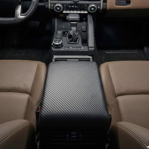 غطاء وحدة التحكم المركزية Lexland لـ 4Runner وTacoma ABS من ألياف الكربون غطاء صندوق مسند الذراع الأوسط لحماية غطاء وحدة التحكم متوافق مع ملحقات 4Runner 2025+ وTacoma 2024+ in Saudi Arabia