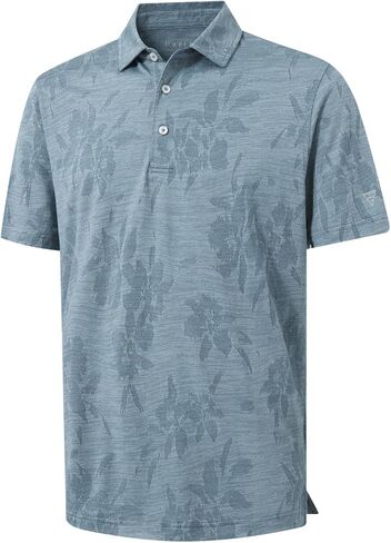M MAELREG Short Sleeve Golf Shirts for Men Moisture Wicking Performance Lightweight Jacquard 3 Button Polo Shirts for Men in Saudi Arabia