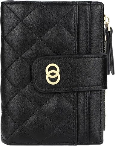 Small Womens Rfid Wallet, Slim Thin Compact Credit Card Wallet for Women, PU Leather Bifold Cash Laddies Wallet with ID Window Black in Saudi Arabia