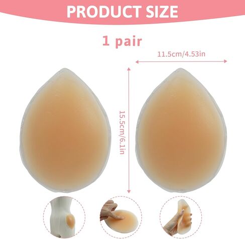 زوج واحد من وسادات الورك السيليكون اللاصقة للنساء، وسادات غمس الورك قابلة لإعادة الاستخدام، وسادة المؤخرة للنساء، معزز الأرداف اللزجة، مناسبة لتعزيز شكل الورك، ملابس تحت الجسم للحصول على مظهر أكثر سلاسة in Kuwait