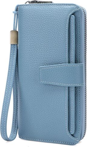 GOIACII Wallet for Women Large Capacity RFID Blocking Ladies Phone Clutch Card Holder Long Purse Wristlet White Brown in Kuwait