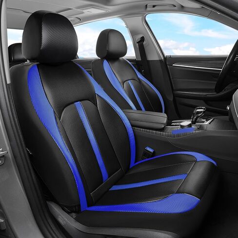 Coverado Universal Leather Seat Covers Full Set for 5 Seats – Waterproof, Durable All-Weather Protector for SUV, Pickup Truck, Sedan, Black&Beige in Saudi Arabia