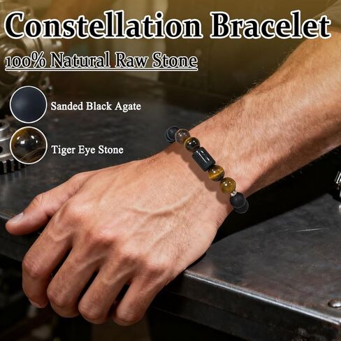 Zodiac Bracelets for Women Men 12 Constellations Healing Crystal Stone Beads Bracelet Birthday Zodiac Gifts Horoscope Spiritual Bracelet Gift in Saudi Arabia