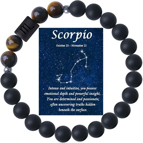 Zodiac Bracelets for Women Men 12 Constellations Healing Crystal Stone Beads Bracelet Birthday Zodiac Gifts Horoscope Spiritual Bracelet Gift in Saudi Arabia