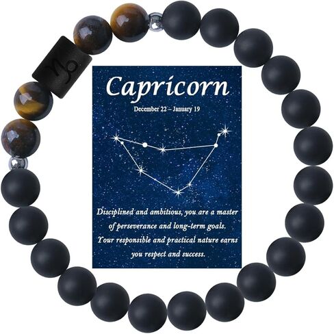 Zodiac Bracelets for Women Men 12 Constellations Healing Crystal Stone Beads Bracelet Birthday Zodiac Gifts Horoscope Spiritual Bracelet Gift in Saudi Arabia