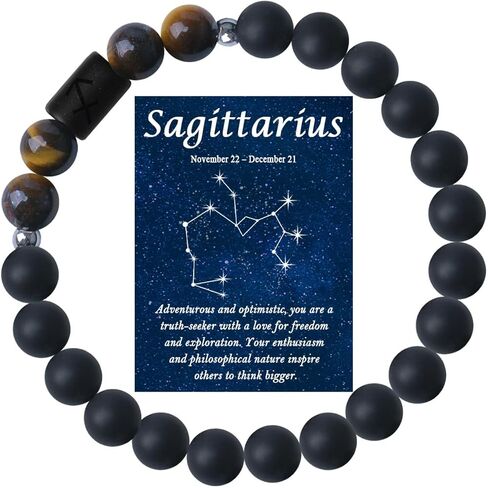 Zodiac Bracelets for Women Men 12 Constellations Healing Crystal Stone Beads Bracelet Birthday Zodiac Gifts Horoscope Spiritual Bracelet Gift in Saudi Arabia