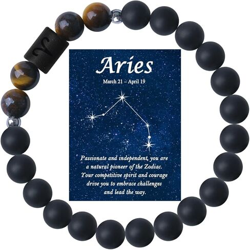 Zodiac Bracelets for Women Men 12 Constellations Healing Crystal Stone Beads Bracelet Birthday Zodiac Gifts Horoscope Spiritual Bracelet Gift in Saudi Arabia