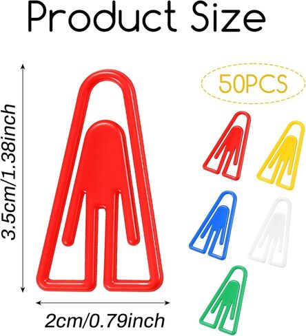 50Pcs Plastic Paper Clips Long Mixed Color Triangle Clips Bookmarks Smooth Colored Paperclip Clamp Assorted Colors Paper Clip for Scrapbooking Planners Notebook Documents Craft Office Home Supplies in Saudi Arabia
