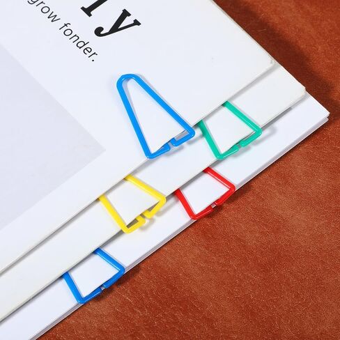 50Pcs Plastic Paper Clips Long Mixed Color Triangle Clips Bookmarks Smooth Colored Paperclip Clamp Assorted Colors Paper Clip for Scrapbooking Planners Notebook Documents Craft Office Home Supplies in Saudi Arabia