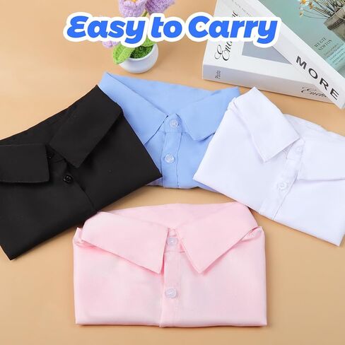 logohu 4 Pcs Fake Collar Detachable False Dickey Collar, Faux Dickie Collars Blouses Half Shirt Collars for Women Daily Graduation Halloween in Kuwait