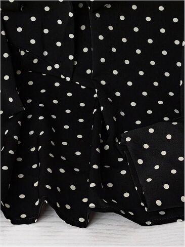 GORGLITTER Women's Plus Size Polka Dots Long Sleeve Top Blouses Dressy Business Casual Bow Tie Neck Going Out Top Shirt in Saudi Arabia