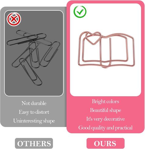 40 Pcs Book Paper Clips Gold & Rose Gold Mini Heart Decorative Clips Cute Metal Bookmarks with Love Heart Paper Clamps Holders for Fun Office Supplies School Gifts Wedding Decorations in Saudi Arabia