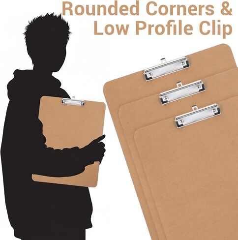 3 Pieces Extra Large 11x17 Clipboard Vertical Extra Large Clipboard Hardboard Low Profile Clip 13 x 18 Clipping Board(Wood Color) in Saudi Arabia