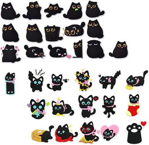 32 Pack Cat Charms, Shoe and Bag Decorations, Cute Animal Charms Accessories for Women Men,Ideal Gift for Cat Lovers in Kuwait