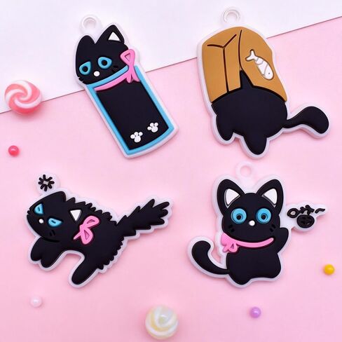 32 Pack Cat Charms, Shoe and Bag Decorations, Cute Animal Charms Accessories for Women Men,Ideal Gift for Cat Lovers in Kuwait