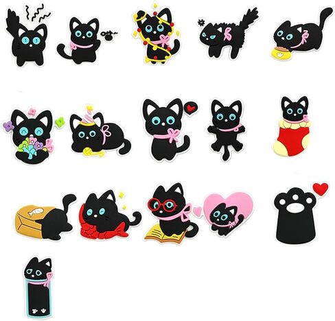 32 Pack Cat Charms, Shoe and Bag Decorations, Cute Animal Charms Accessories for Women Men,Ideal Gift for Cat Lovers in Kuwait