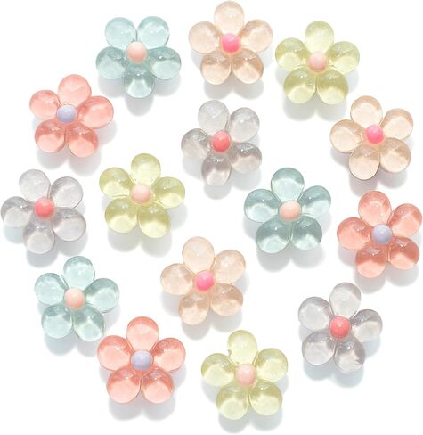 Resin Flower Shoe Charms, Pastel Floral Decorations for Footwear, Jelly Floral Accessories for Clog and Sandals, Party Favor Birthday Gifts in Saudi Arabia