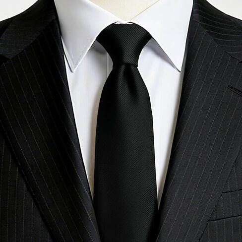 Mens Black Tie, Black Ties for Men, Solid Color Neckties, Mens Neck Ties Formal for Wedding, Business, Graduation& Party,3.15" Wide in Saudi Arabia