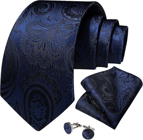 Ties for Men Formal Necktie and Pocket Square Cufflinks Set Wedding Necktie in Saudi Arabia