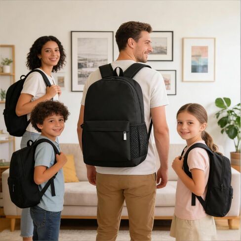 Backpack Water Resistant Lightweight for Men Women,Durable College Bookbag with Multiple Pockets,Travel Back Pack(Black) in Saudi Arabia