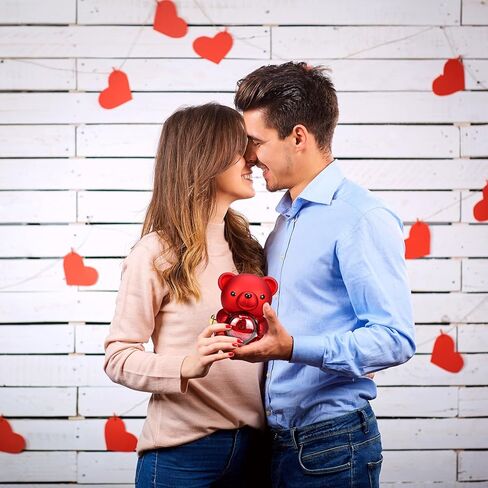Preserved Red Real Rose with Heart Necklace，Eternal Flowers Rose Bear Gifts for Mom Wife Girlfriend on Mothers Day Birthday Valentines Christmas Anniversary Romantic Gifts for Her in Saudi Arabia