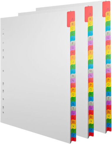 Durable A-Z Binder Dividers, 3 Count, 8.5x11 inches – Alphabetical Index Tabs for Safety Data Sheets & 3-Ring Binders – Easy Organization in Saudi Arabia