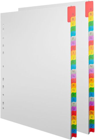 فواصل متينة من A-Z، عدد 3، 8.5 × 11 بوصة - علامات تبويب الفهرس الأبجدي لأوراق بيانات السلامة والمجلدات ذات 3 حلقات - تنظيم سهل in Kuwait