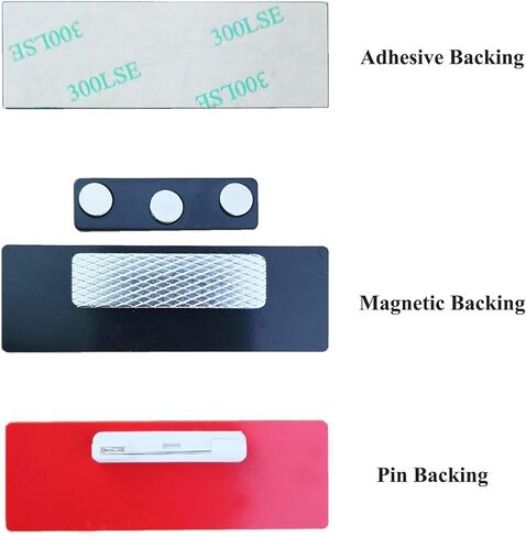 Custom Engraved Name Tag Badges for Business, Personalized Identification with Pin, Magnetic, Adhesive, or Blank Backing, 1"x3", Silver/Black Text in Saudi Arabia