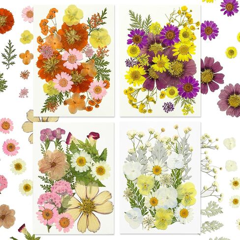 88 Pcs Dried Pressed Flowers for Resin, Real Pressed Flowers Dry Leaves Bulk Natural Herbs Kit for Scrapbooking DIY Art Crafts, Epoxy Resin Jewelry Molds, Candle, Soap Making, Nails Décor in Saudi Arabia