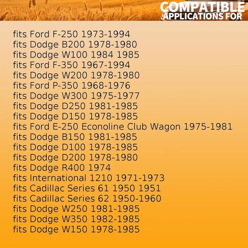 قطعة واحدة من مجموعة أسطوانات فرامل الطبل الخلفية تناسب Ford F-250,F-350 1967 1968 1969 1970 1971-1994 تناسب سلسلة كاديلاك 75 فليتوود، 61، 62 1950-1960 تناسب دودج B150 1981-1985 in Saudi Arabia