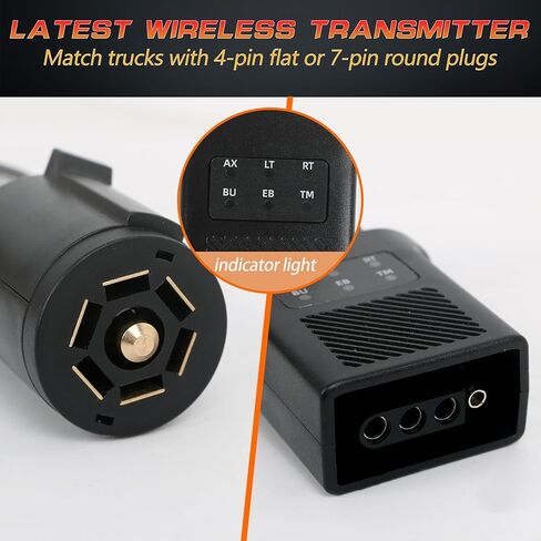 مجموعة مصابيح مقطورة لاسلكية مغناطيسية، قابلة لإعادة الشحن LED مع قاعدة مغناطيسية قوية للغاية 90 رطل، نطاق 100 قدم، مقاومة للماء IP67، 6 أوضاع للإضاءة، للشاحنات والقوارب والمركبات الترفيهية والتخييم in Kuwait