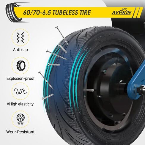 60/70-6.5 Tubeless Scooter Tire,10x2.50 Electric Scooter Tire with Valve for Segway Ninebot MAX G30 Series in Kuwait