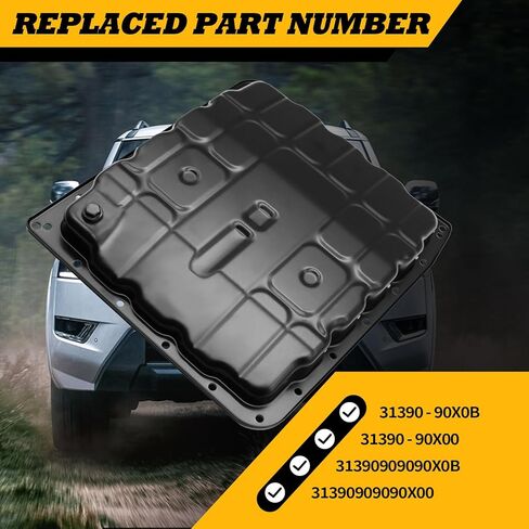 Transmission Oil Pan with Drain Plug Compatible with 350Z Armada Frontier Pathfinder Titan Xterra 2003-2014 3139090X0B 3139090X00 in Saudi Arabia