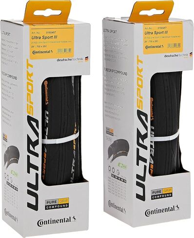 Continental Ultra Sport III 700x28 Black/Black Folding PureGrip - Pair (2 Tires) in Saudi Arabia