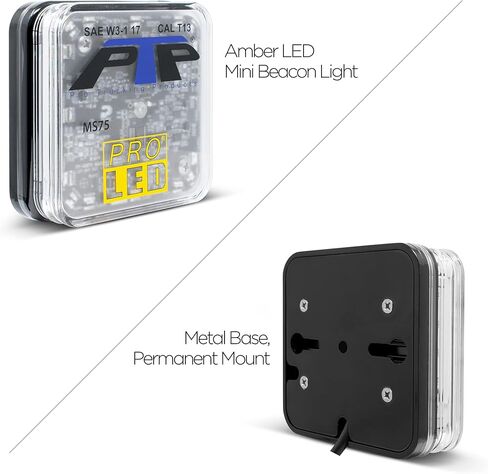Pro LED MS75A منارة LED صغيرة دائمة التركيب باللون الكهرمان مع 10 أنماط فلاش، 24 مصباح LED قوي بقدرة 1 وات، سطوع فئة SAE 1، 10 إلى 48 فولت تيار مستمر، تتضمن أجهزة تركيب من الفولاذ المقاوم للصدأ in Saudi Arabia