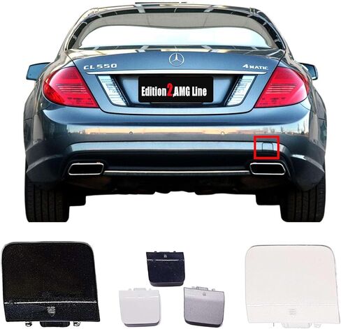 Rear Tow Cover for 06-14 Mercedes-Benz W216 C216 Coupe AMG Line Fit MB CL 500 550 600 63amg CL65amg 2006 2007 2008 2009 2010 2011 2012 2013 2014 4Matic Bumper Hook Towing Eye Cap in Saudi Arabia