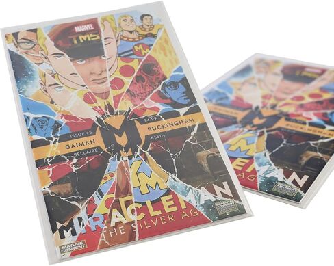 Comic Book Bags & Boards for Golden Age (100-Count) Premium Resealable Poly Bag Sleeves - Adhesive Now on The Back of The Bag in Saudi Arabia