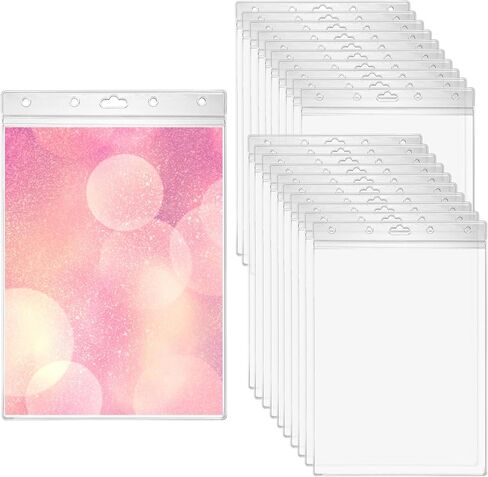20 Pcs Heavy Duty Sheet Protectors 8.5 x 12 Inch Job Ticket Holder Waterproof Resealable Zip Page Wall Sign Holder Clear Dry Erase Document Sleeve Magazine Protector Vertical (13.2 x 8.9 Inch) in Saudi Arabia