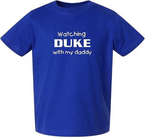 تي شيرت جيرسيه للأولاد الصغار من Watching Duke with My Daddy - أزرق in Kuwait