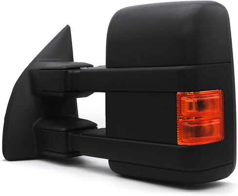 WLLW سائق الجانب الأيسر سحب المرايا ل2008-2016 فورد F-250 F-350 F-450 F-550 سوبر واجب السلطة ضبط ساخنة العنبر بدوره إشارة مصباح مساعد مرآة السحب السوداء in Saudi Arabia