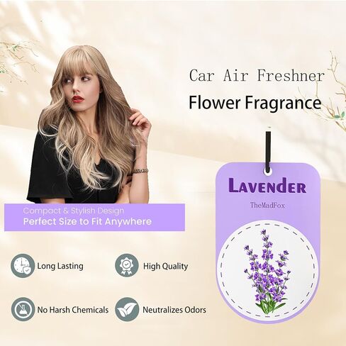 12 قطعة من معطرات هواء السيارة المعلقة، روائح معطرة تدوم طويلاً، لافندر روز جاردينيا، ديكور معلق على شكل نبات، ملحقات تزيين للمنزل أو السيارة in Kuwait