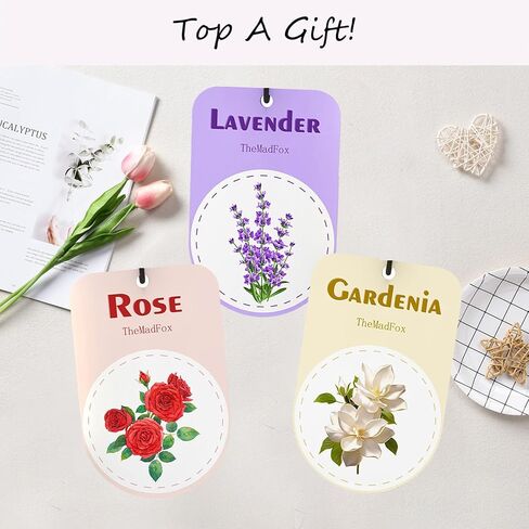 12 قطعة من معطرات هواء السيارة المعلقة، روائح معطرة تدوم طويلاً، لافندر روز جاردينيا، ديكور معلق على شكل نبات، ملحقات تزيين للمنزل أو السيارة in Kuwait