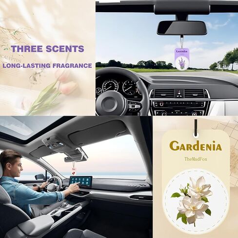 12 قطعة من معطرات هواء السيارة المعلقة، روائح معطرة تدوم طويلاً، لافندر روز جاردينيا، ديكور معلق على شكل نبات، ملحقات تزيين للمنزل أو السيارة in Kuwait