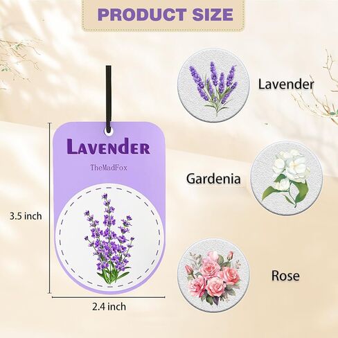 12 قطعة من معطرات هواء السيارة المعلقة، روائح معطرة تدوم طويلاً، لافندر روز جاردينيا، ديكور معلق على شكل نبات، ملحقات تزيين للمنزل أو السيارة in Kuwait