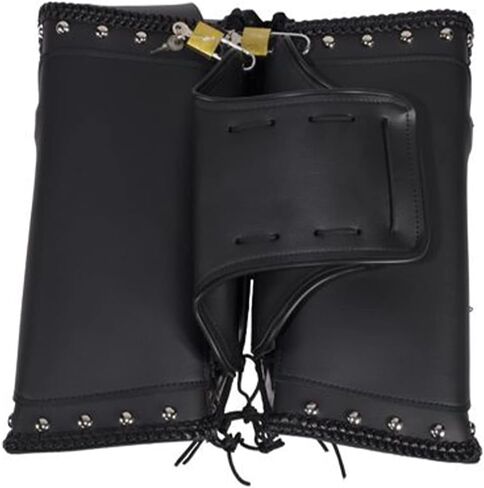 GARGOYLE BELLS Motorcycle Saddle Bags Synthetic Leather Luggage Bag Waterproof Throw Over Saddlebags For Motorcycle Softails Sportsters Choppers Dyna V-star Shadow (With Studs, Black, 13"x13“x10") in Saudi Arabia
