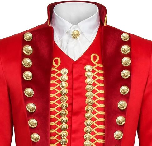 زي السيرك الأحمر للرجال البالغين، Ringmaster PT Barnum Showman زي تنكري للحفلات، بدلة سترة (X-Large، أحمر) in Kuwait