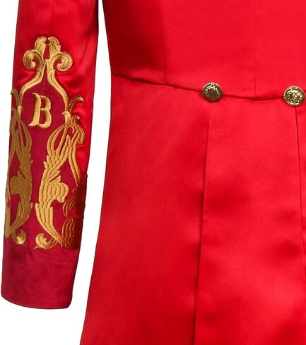 زي السيرك الأحمر للرجال البالغين، Ringmaster PT Barnum Showman زي تنكري للحفلات، بدلة سترة (X-Large، أحمر) in Kuwait