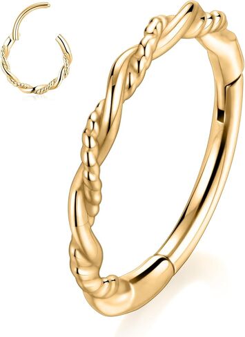 PEAKLINK 16G Nose Hoop Ring 316L Surgical Steel Conch Cartilage Helix Earring Tragus Rook Daith Septum Piercing Jewelry 8mm 10mm for Women Men in Saudi Arabia